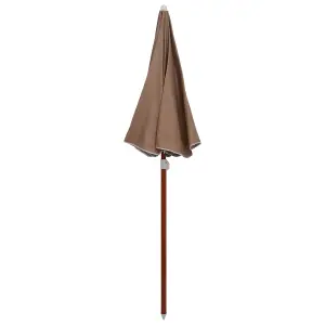 Berkfield Parasol with Steel Pole 180 cm Taupe