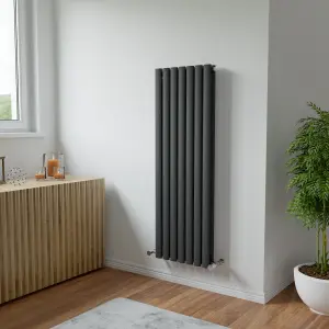 Agadon Neo Duplex Designer Radiator 1200 x 410 mm Textured Anthracite - 2925 BTU - 10 Years Guarantee