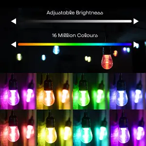 ValueLights Outdoor RGBIC Smart Festoon Lights, IP65 Waterproof String Lights, with App Control and Music Sync