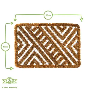 Nicola Spring - Coir Scraper Door Mat - 60 x 40cm - Natural