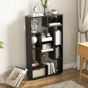 Costway 120cm Tall Bookshelf Modern Geometric Bookcase Book Storage Organizer