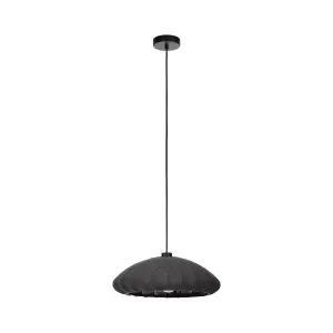 Eglo Barlaston Black Fabric Pendant Light