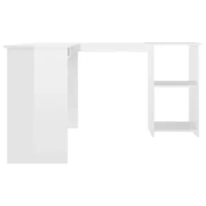 Berkfield L-Shaped Corner Desk High Gloss White 120x140x75 cm Engineered Wood