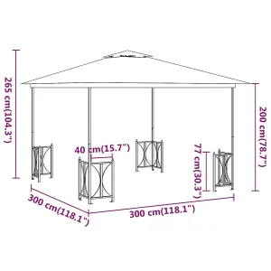 Berkfield Gazebo with Sidewalls&Double Roofs 3x3 m Anthracite