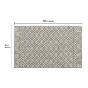 JVL Everley Machine Washable Latex Backed Runner Doormat, 80x120cm, Grey