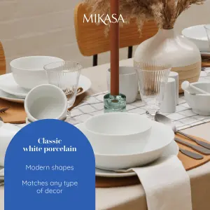 Mikasa Chalk 12-Piece Porcelain Dinner Set, White