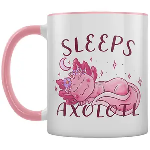 Grindstore Sleeps Axolotl Inner Two Tone Mug White/Pink (One Size)