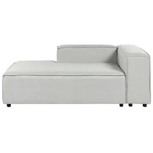 Right Hand Linen Chaise Lounge Grey APRICA