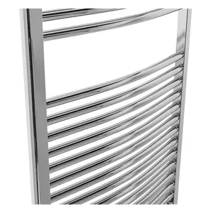 Right Radiators 1200x600 mm Bathroom Curved Heated Towel Rail Radiator Warmer Ladder Chrome