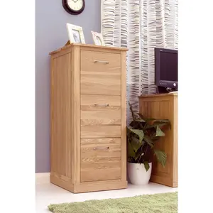 Oscar 49cm Wide 3 -Drawer Solid Wood File Cabinet