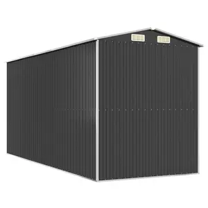 6 ft. W x 14 ft. D Galvanized Steel Apex Garden Shed Anthracite