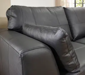 The Great British Sofa Company Verona Black Real Leather 3 & 2 Seater Sofas