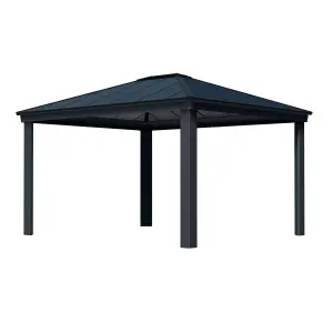 Palram - Canopia Dallas Grey Rectangular Gazebo, (W)4.26m (D)3.64m - Assembly required