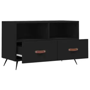 Berkfield TV Cabinet Black 80x36x50 cm Engineered Wood