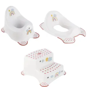 Keeeper Rainbow Baby Potty, Toilet Seat & Double Step Stool Set