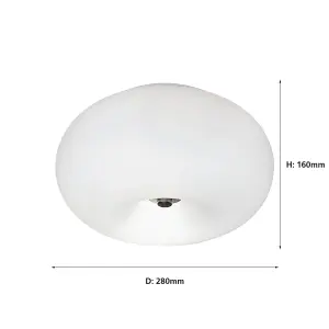 EGLO Optica Matt-Opal Glass Flush Ceiling Light