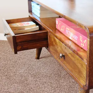 TaPromis Mid Century Solid Wood Tv Stand with Drawers