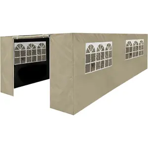 Side Walls Door & Windows for 3x6m Pop-Up Gazebo - BEIGE - Garden Party Tent