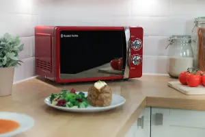 Russell Hobbs RHMM701R-N Colours Plus 17 Litre Red Manual Microwave