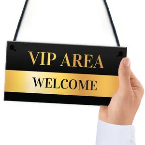 Red Ocean Novelty Welcome VIP AREA Home Bar Hanging Signs BBQ Garden Decor Signs Plaques