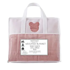 Brentfords Teddy Fleece Weighted Blanket - Blush Pink, 125 x 150cm - 4kg