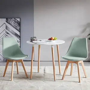 Nero Upholstered Dining Chair (Set of 2) Mint Green / Beech