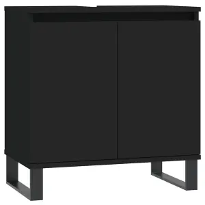 Berkfield Bathroom Cabinet Black 58x33x60 cm Engineered Wood