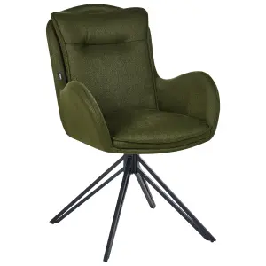 Set of 2 Dining Chairs AVELAR Dark Green