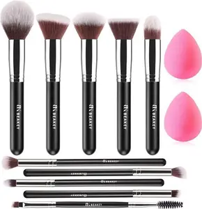 BEAKEY Diversity Make Up Brushes 12Pcs Makeup Kit, Premium Synthetic Kabuki Foundation Face Powder Concealers Eyeshadow Blush Brushes Make Up