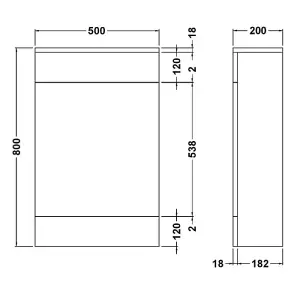 Dezine Saphire Gloss White 500mm WC Unit