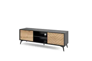 Diamond TV Stand 154cm in Black and Oak