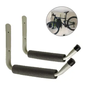 2 x Giant Padded Wall Hooks Ideal for Mountain Bikes, Canoes & Kayak Boats