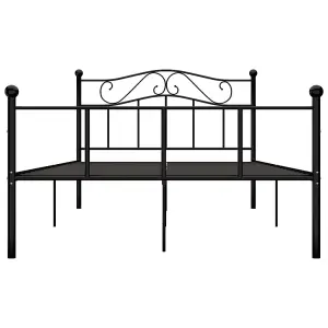 Berkfield Bed Frame Black Metal 140x200 cm