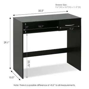 Furinno JAYA Computer Study Desk with Drawer, Espresso