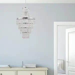 First Choice Lighting Chrome Tiered Chandelier Style Light Shade