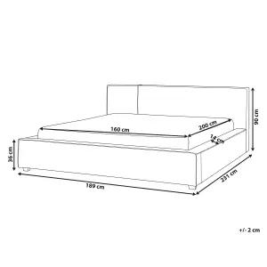 Boucle EU King Size Bed Off-White MIRANDE