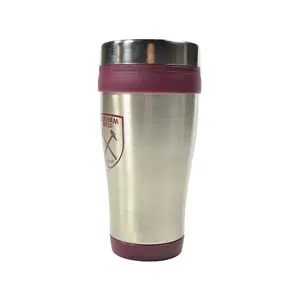 West Ham United FC Executive Metallic Travel Mug Silver/Maroon (One Size)