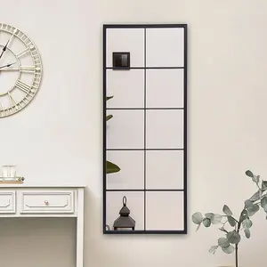 Contemporary Black Window Full Length Leaner Wall Mirror W 600 x H 1500 mm