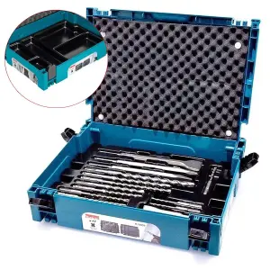 Makita 17 Piece SDS Plus Drill Bit + Bullet Cold Flat Chisel Set +Inlay+ Makpac