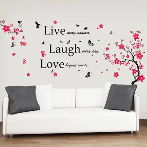 Walplus Huge Flowers Blossom Butterflies Children Wall Stickers Mural paper Quote Girl