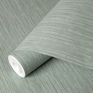 Galerie Feel Blue Metallic Curtain Stripe Wallpaper Roll