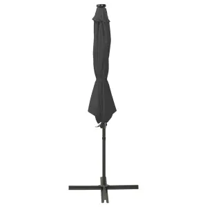 Berkfield Cantilever Umbrella with Pole and LED Lights Anthracite 300 cm