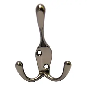 Black Zinc alloy Large Triple Hook (H)70mm (W)57mm