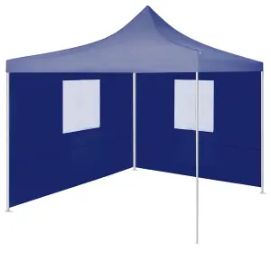 Berkfield Professional Folding Party Tent with 2 Sidewalls 2x2 m Steel Blue