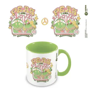 Ilustrata Peas And Love Inner Two Tone Mug White/Green (One Size)