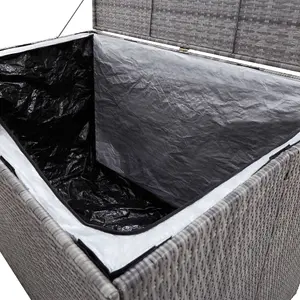 vidaXL Garden Storage Box Grey 150x100x100 cm Poly Rattan