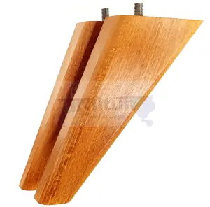 SET OF 4 REPLACEMENT FURNITURE SQUARE FEET GOLDEN OAK STAIN TAPERED WOODEN LEGS 150mm HIGH M8