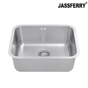 JASSFERRY Undermount Stainless Steel Kitchen Sink 1.0 Single Bowl, 550 x 450 mm