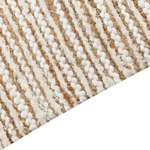 Cotton Area Rug 300 x 400 cm Beige and White BARKHAN