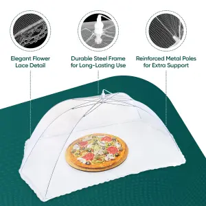 ASAB Pack Of 2 Giant Food Cover Umbrella - White 70x120cm